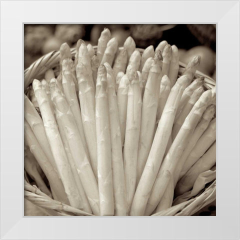 Marketplace - 24 White Modern Wood Framed Art Print by Blaustein, Alan