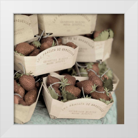 Marketplace - 15 White Modern Wood Framed Art Print by Blaustein, Alan