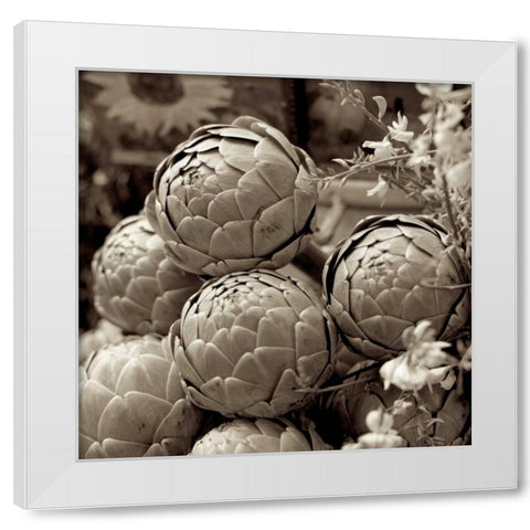 Marketplace - 21 White Modern Wood Framed Art Print by Blaustein, Alan