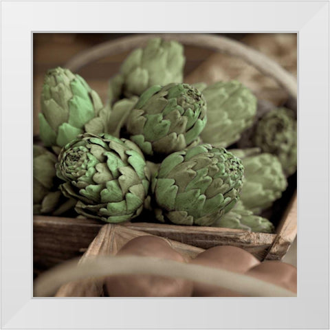 Marketplace - 13 White Modern Wood Framed Art Print by Blaustein, Alan