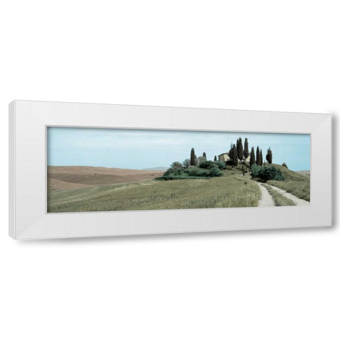 Val dÃ¢â‚¬â„¢Orcia Pano - 4 White Modern Wood Framed Art Print by Blaustein, Alan