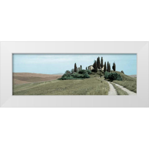 Val dÃ¢â‚¬â„¢Orcia Pano - 4 White Modern Wood Framed Art Print by Blaustein, Alan