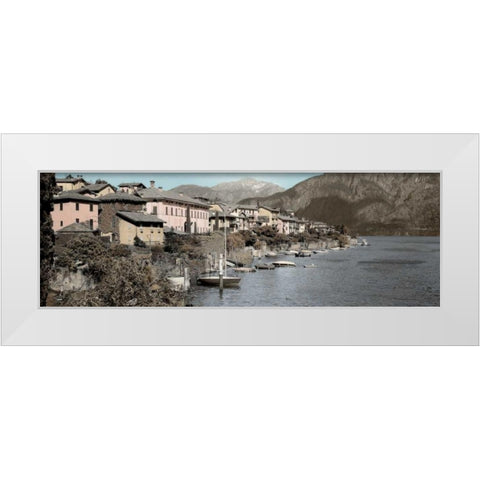 Italian Lake Pano - 1 White Modern Wood Framed Art Print by Blaustein, Alan