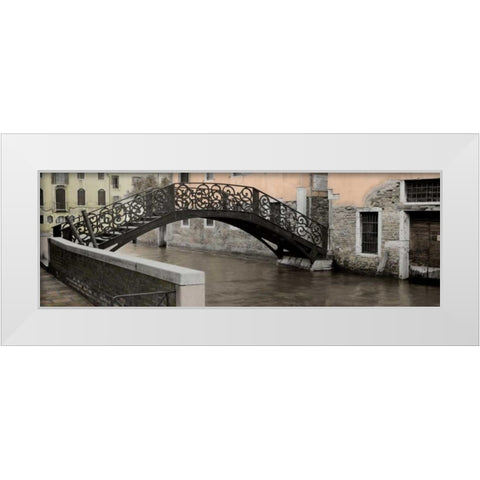 Venetian Bridge Pano - 1 White Modern Wood Framed Art Print by Blaustein, Alan