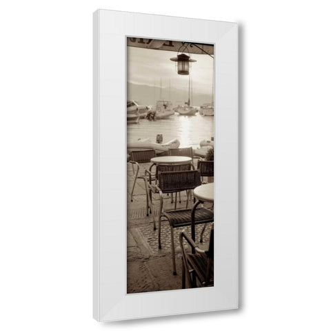Portofino Caffe - 1 White Modern Wood Framed Art Print by Blaustein, Alan