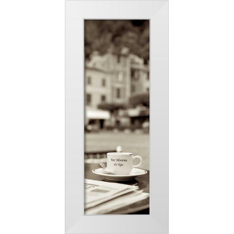 Portofino Caffe - 2 White Modern Wood Framed Art Print by Blaustein, Alan