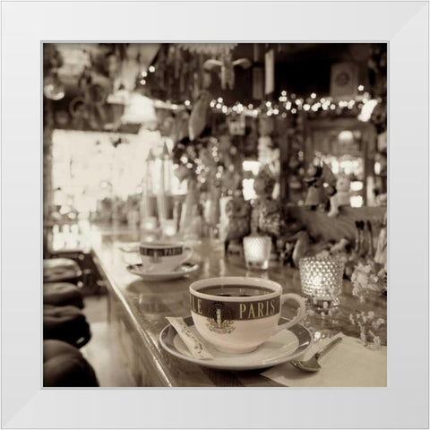 Nagano Cafe - 1 White Modern Wood Framed Art Print by Blaustein, Alan