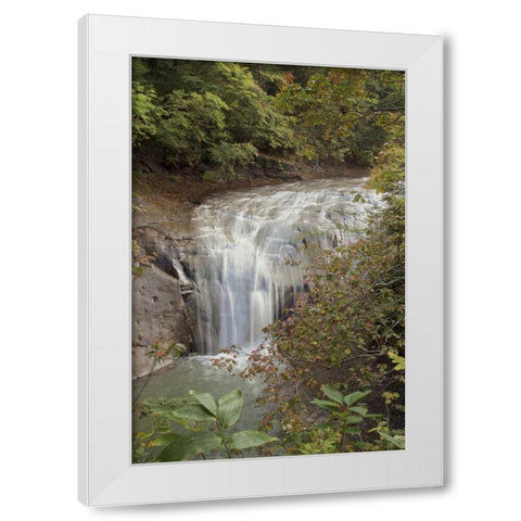 Hokkaido Waterfall - 2 White Modern Wood Framed Art Print by Blaustein, Alan