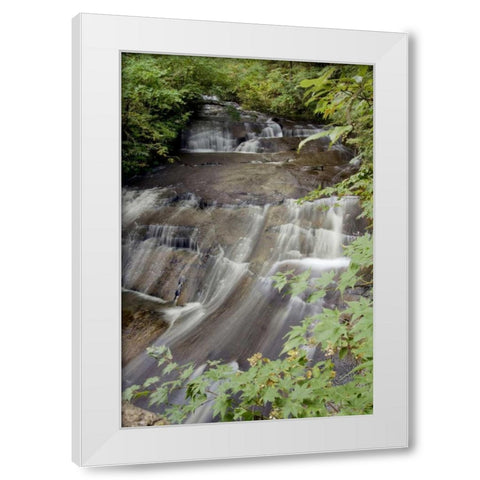 Hokkaido Waterfall - 4 White Modern Wood Framed Art Print by Blaustein, Alan