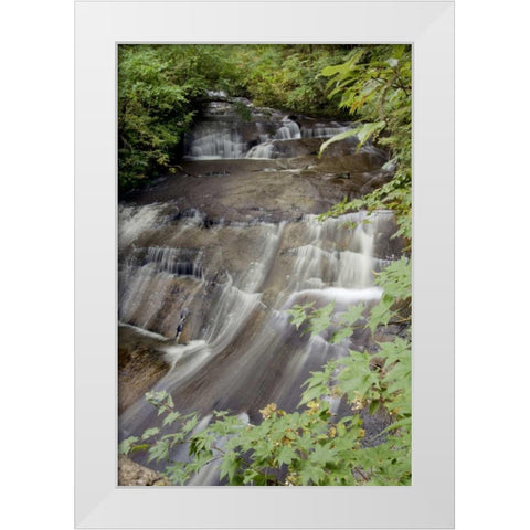 Hokkaido Waterfall - 4 White Modern Wood Framed Art Print by Blaustein, Alan