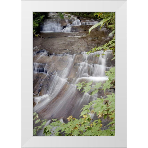 Hokkaido Waterfall - 5 White Modern Wood Framed Art Print by Blaustein, Alan
