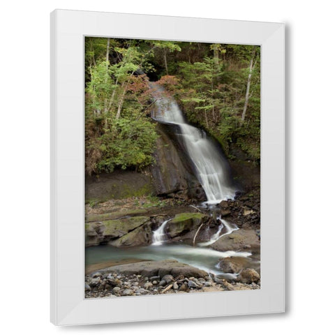 Hokkaido Waterfall - 6 White Modern Wood Framed Art Print by Blaustein, Alan