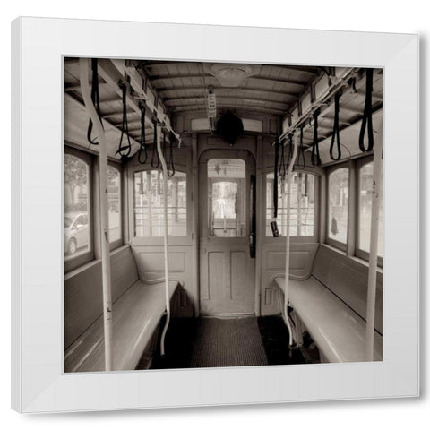 Cable Car Interior - 2 White Modern Wood Framed Art Print by Blaustein, Alan