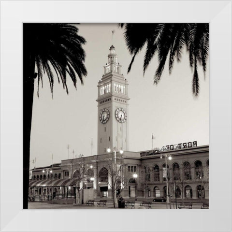 Ferry Building - 3 White Modern Wood Framed Art Print by Blaustein, Alan