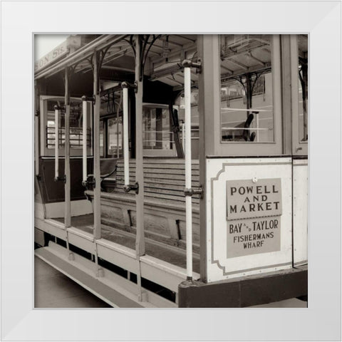 Cable Car Interior - 6 White Modern Wood Framed Art Print by Blaustein, Alan