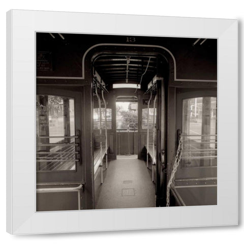 Cable Car Interior - 3 White Modern Wood Framed Art Print by Blaustein, Alan
