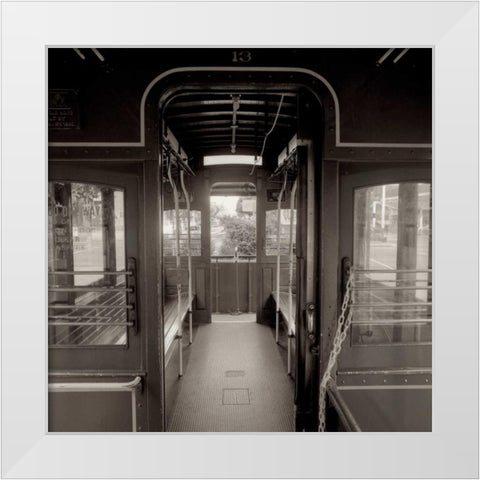 Cable Car Interior - 3 White Modern Wood Framed Art Print by Blaustein, Alan
