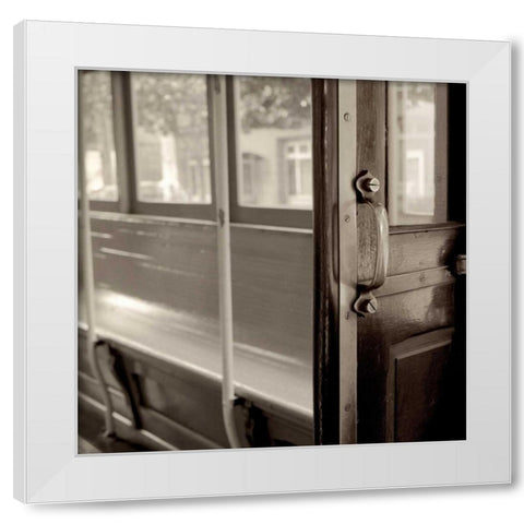 Cable Car Interior - 5 White Modern Wood Framed Art Print by Blaustein, Alan