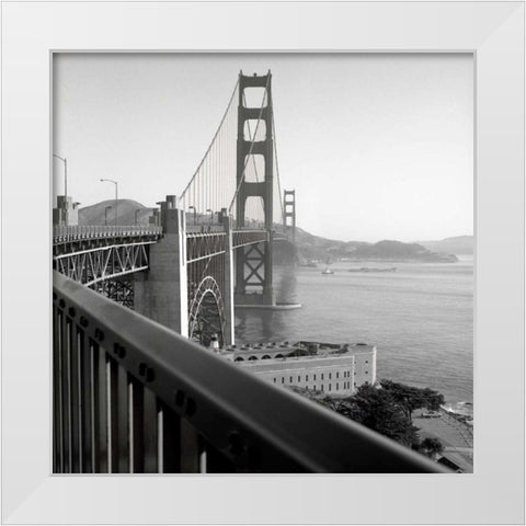 Golden Gate Bridge - 30 White Modern Wood Framed Art Print by Blaustein, Alan