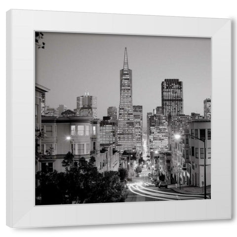 San Francisco Skyline - 1 White Modern Wood Framed Art Print by Blaustein, Alan