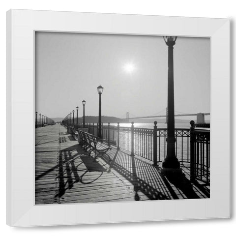 Broadway Pier - 20 White Modern Wood Framed Art Print by Blaustein, Alan