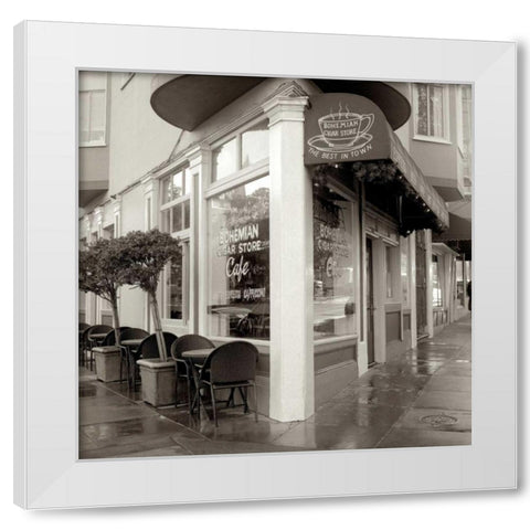 MarioÃ¢â‚¬â„¢s Cigar Store - 2 White Modern Wood Framed Art Print by Blaustein, Alan