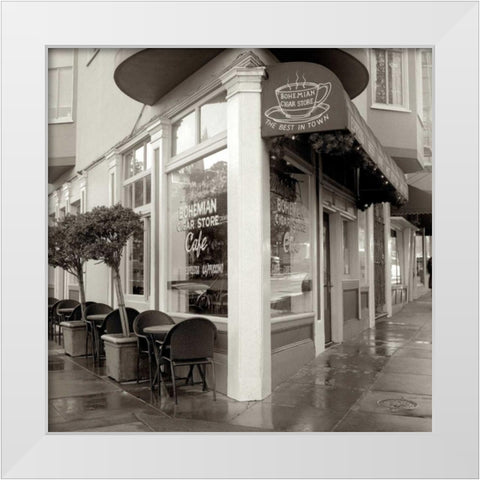 MarioÃ¢â‚¬â„¢s Cigar Store - 2 White Modern Wood Framed Art Print by Blaustein, Alan