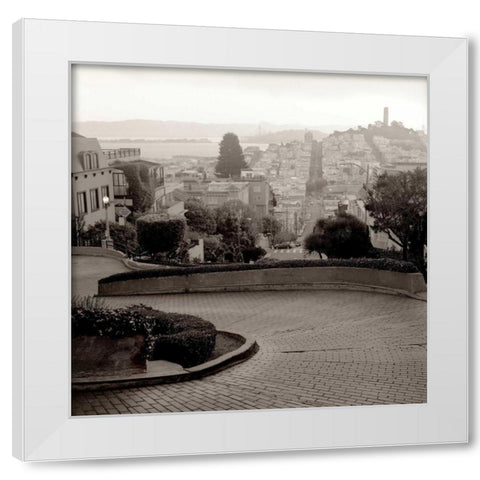 Lombard Street - 1 White Modern Wood Framed Art Print by Blaustein, Alan