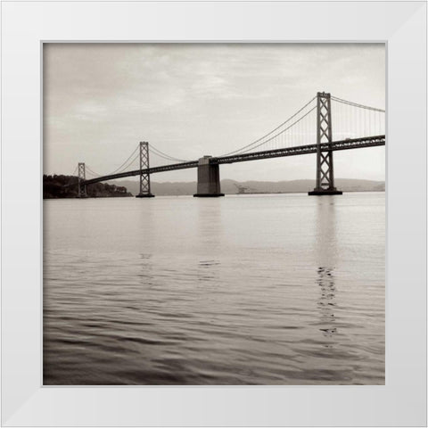 Bay Bridge - 2 White Modern Wood Framed Art Print by Blaustein, Alan