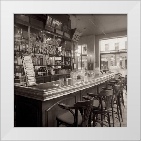 La Colombre Cafe - 3 White Modern Wood Framed Art Print by Blaustein, Alan