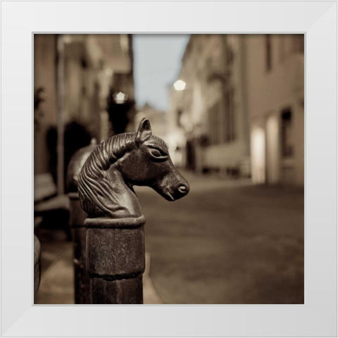 Hitching Post - 4 White Modern Wood Framed Art Print by Blaustein, Alan