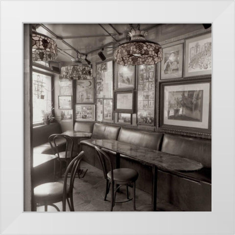VesuvioÃ¢â‚¬â„¢s Caffe - 1 White Modern Wood Framed Art Print by Blaustein, Alan
