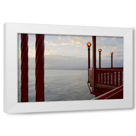Golden Gate Bridge - 42 White Modern Wood Framed Art Print by Blaustein, Alan