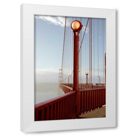 Golden Gate Bridge - 44 White Modern Wood Framed Art Print by Blaustein, Alan