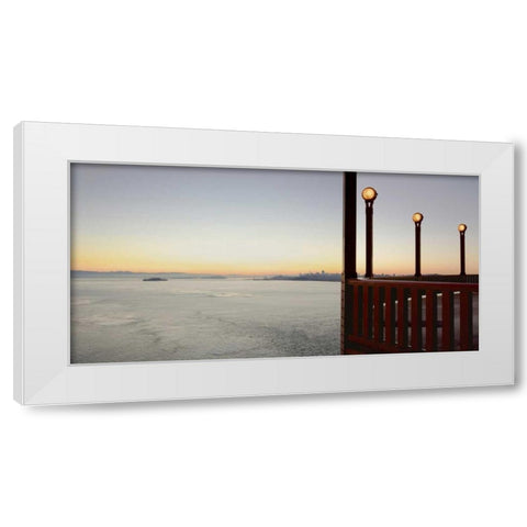 Golden Gate Bridge - 39 White Modern Wood Framed Art Print by Blaustein, Alan