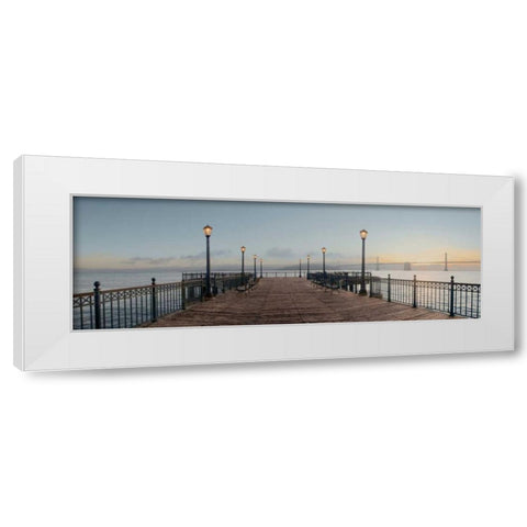 Broadway Pier Pano - 124 White Modern Wood Framed Art Print by Blaustein, Alan