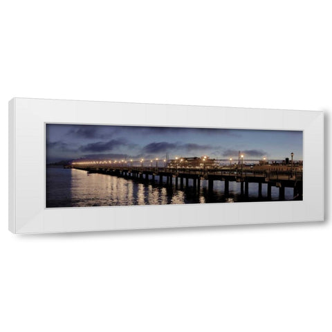 Broadway Pier Pano - 118 White Modern Wood Framed Art Print by Blaustein, Alan