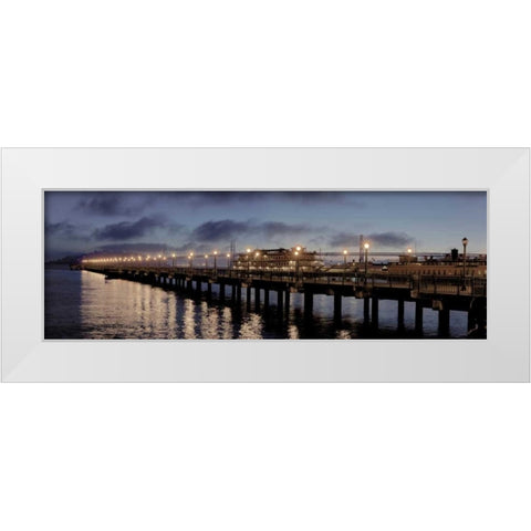 Broadway Pier Pano - 118 White Modern Wood Framed Art Print by Blaustein, Alan