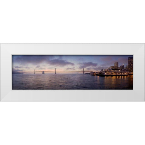 Bay Pano - 119 White Modern Wood Framed Art Print by Blaustein, Alan
