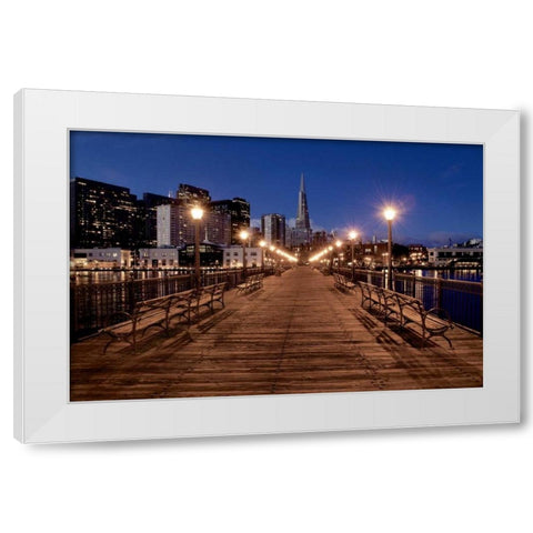 Broadway Pier - 21 White Modern Wood Framed Art Print by Blaustein, Alan