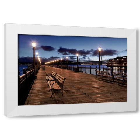Broadway Pier - 22 White Modern Wood Framed Art Print by Blaustein, Alan