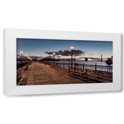 Broadway Pier Pano - 114 White Modern Wood Framed Art Print by Blaustein, Alan