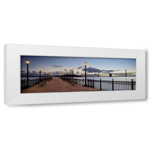 Broadway Pier Pano - 115 White Modern Wood Framed Art Print by Blaustein, Alan