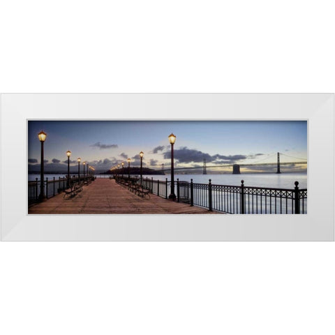 Broadway Pier Pano - 115 White Modern Wood Framed Art Print by Blaustein, Alan
