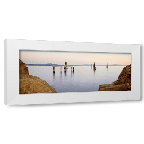 Bay Pano - 121 White Modern Wood Framed Art Print by Blaustein, Alan