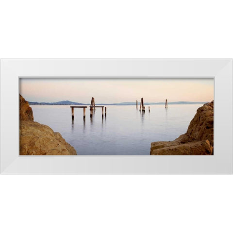 Bay Pano - 121 White Modern Wood Framed Art Print by Blaustein, Alan