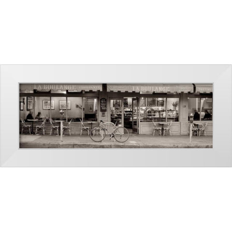 San Francisco Cafe Pano - 1 White Modern Wood Framed Art Print by Blaustein, Alan