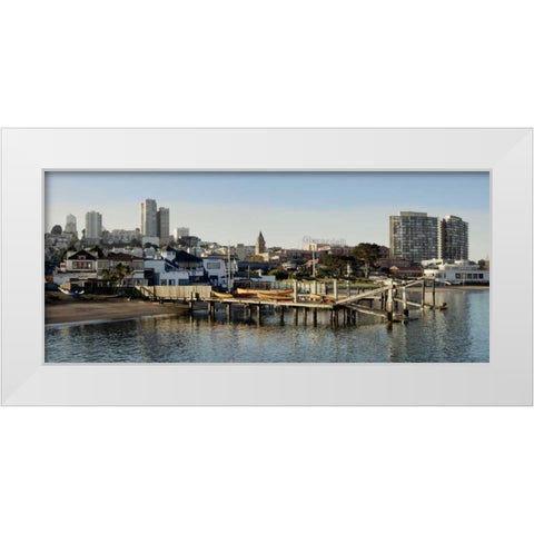 Aquatic Park Pano - 127 White Modern Wood Framed Art Print by Blaustein, Alan