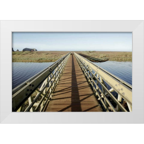 Lagoon Bridge - 2 White Modern Wood Framed Art Print by Blaustein, Alan