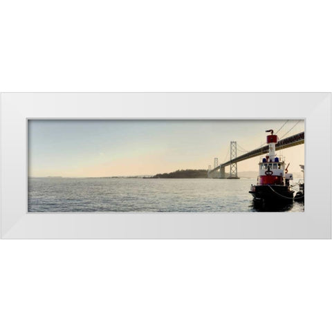 Bay Bridge Pano - 105 White Modern Wood Framed Art Print by Blaustein, Alan